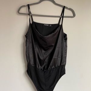 Black silk bodysuit